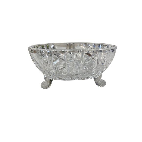 Vintage Crystal Footed Bowl Decorative Candy Bowl - Picture 8 of 9